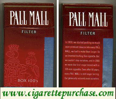 Pall Mall Filter Box 100s cigarettes hard box